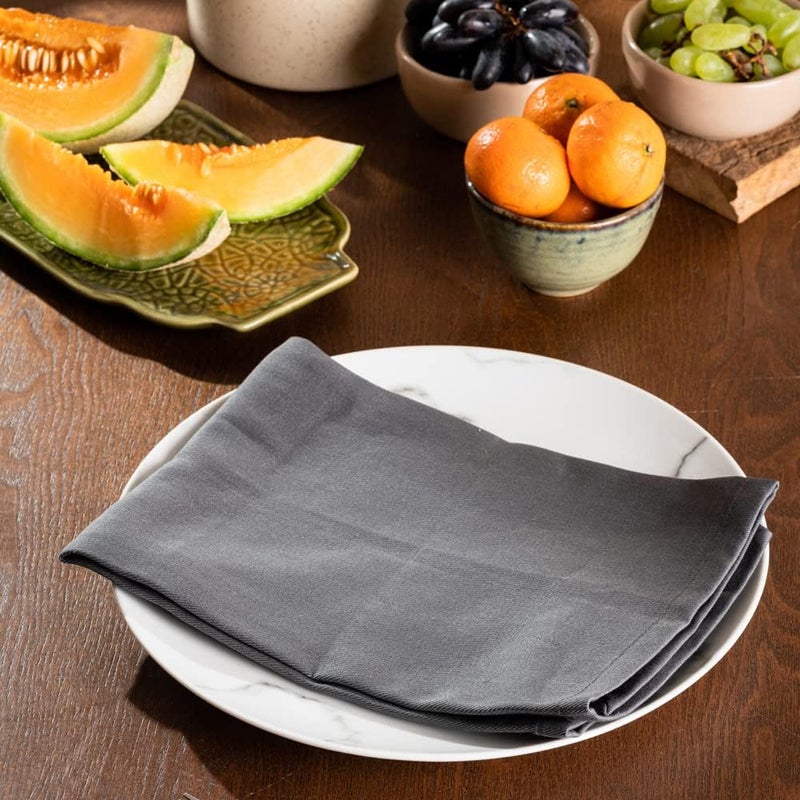 Candy Cottons Grey Cloth Dinner Cotton 18x18 in Washable Napkins Cloth|Absorbent Reusable Spring Easter Basket Decor Pk of 6 Table Napkins Cocktail Party Wedding BBQ Hotel Cafe Cloth Napkins - Image 3